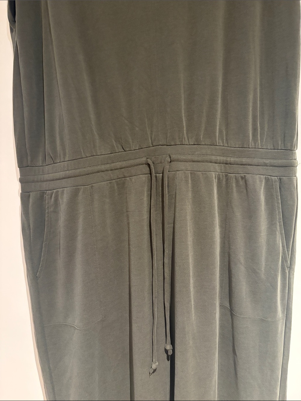 Lou & Grey Olive V-Neck deawstring elastic Waist Jumpsuit - Picture 3 of 12